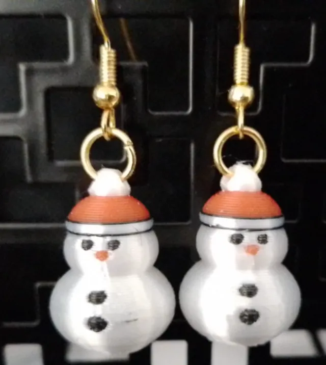 Weihnachts-Schneeman Ohrringe