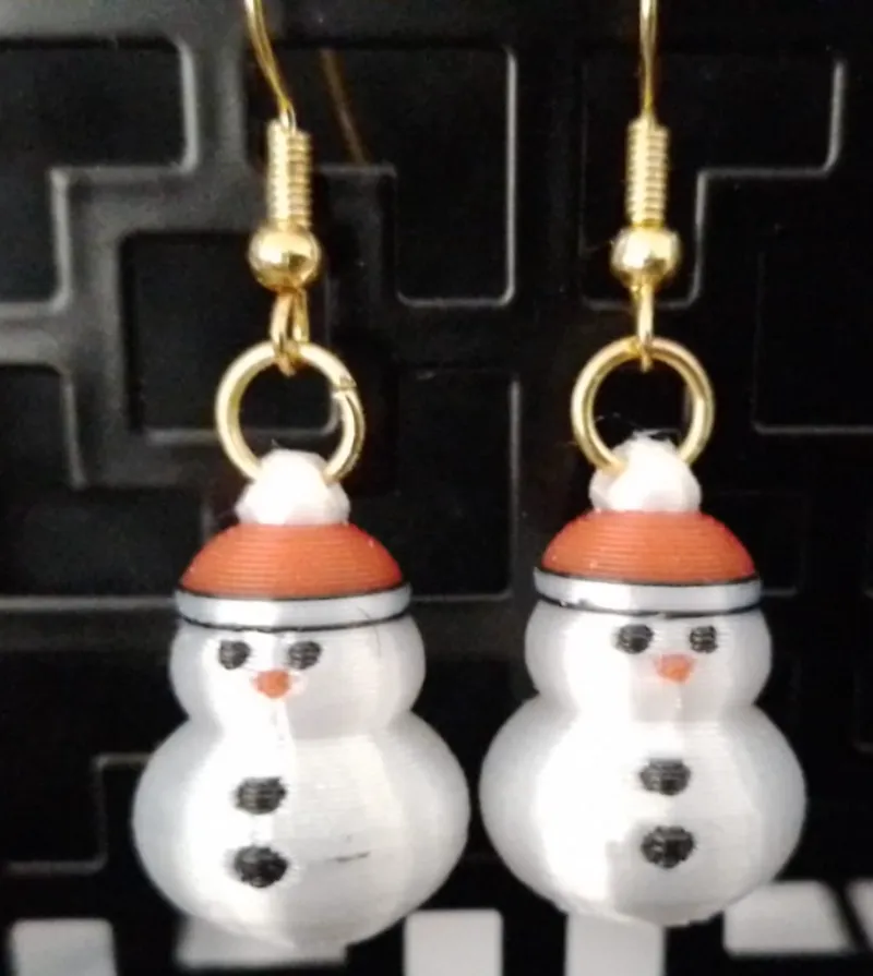 Weihnachts-Schneeman Ohrringe