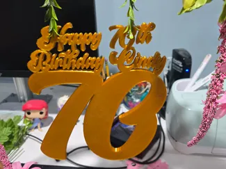 70th Birthday Cake Top and hanger
