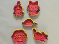 Set d'emporte-pièces chat kawaii pour pâte à modeler — photo 1