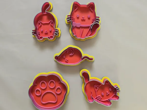Set d'emporte-pièces chat kawaii pour pâte à modeler