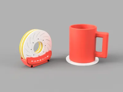 Cup Coaster Set – Porsche Brake Caliper Design