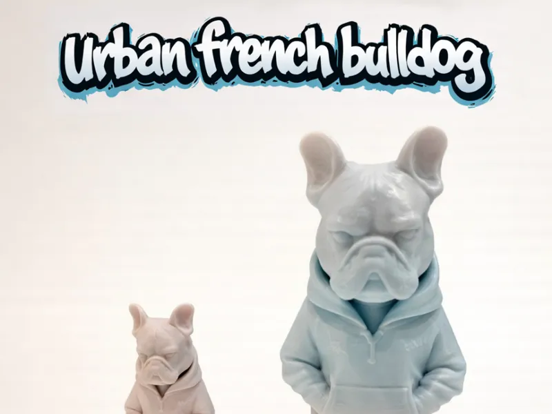 Urban French Bulldog in Hoodie Stylish 3D Figurine