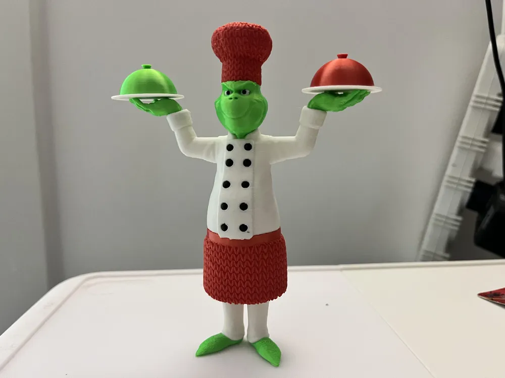 Chef Christmas Grinch with knitted outfit - Free 3D Print Model ...