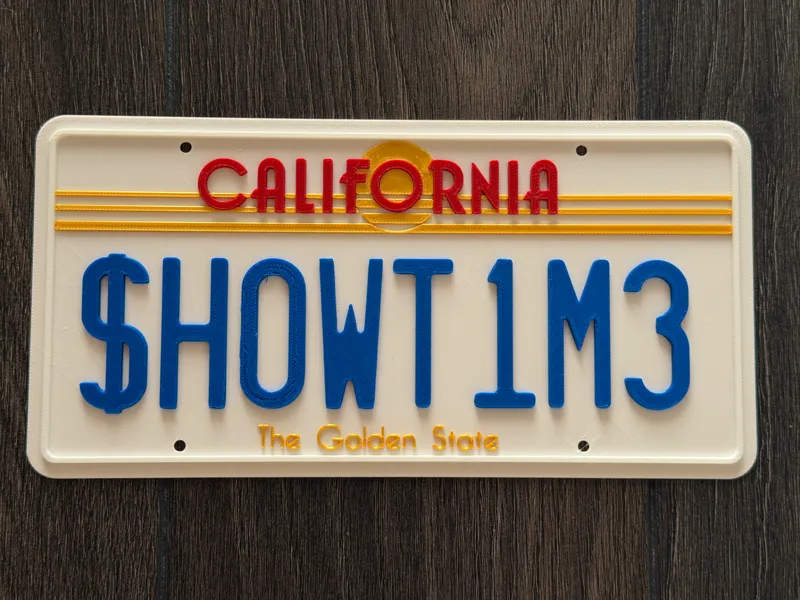 SHOWTIME license plate from mortal Kombat 2