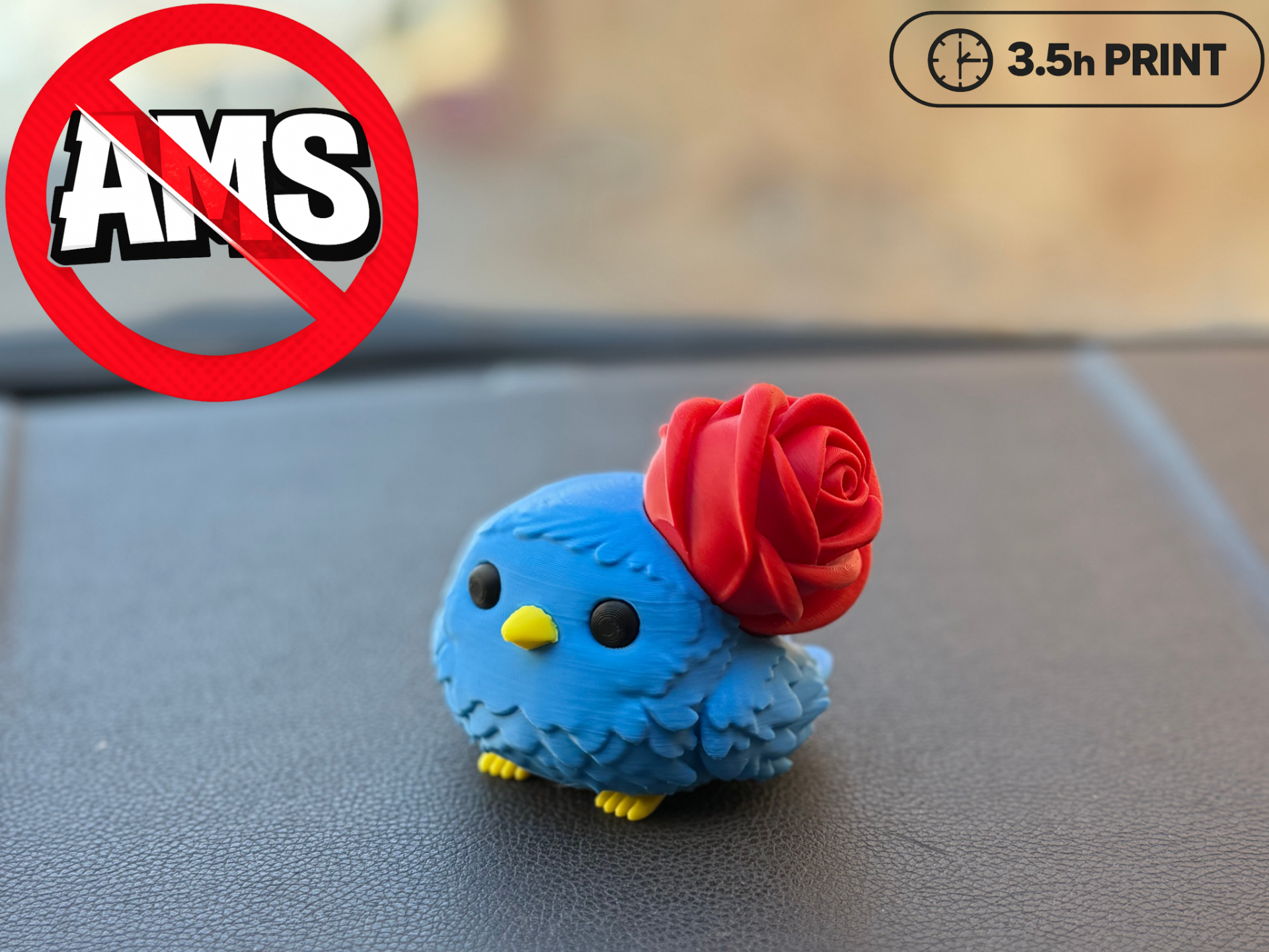 Love Bird with a Blooming Rose – Valentine Gift