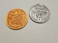 Celtic dragon coin with ridges