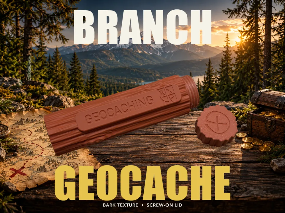 Cache Comtainer Hide a Cache – Branch Geocaching Container - Free 3D Print Model ...