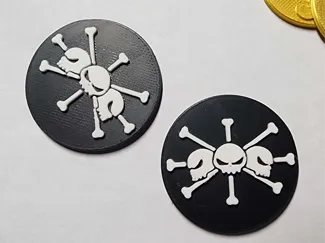 One Piece Blackbeard pirates Jolly Roger token 