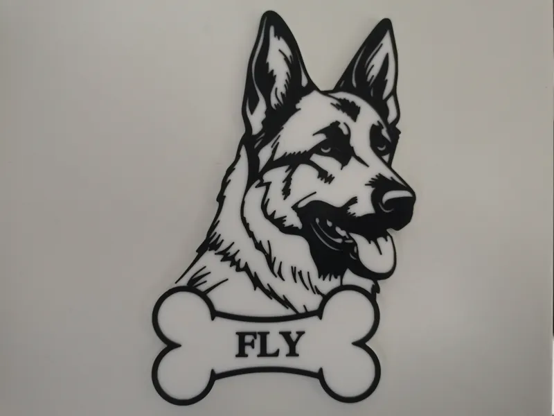 Customizable Dog Kennel Tag– German Shepherd Style
