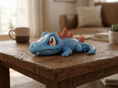 Totodile chill out on your table