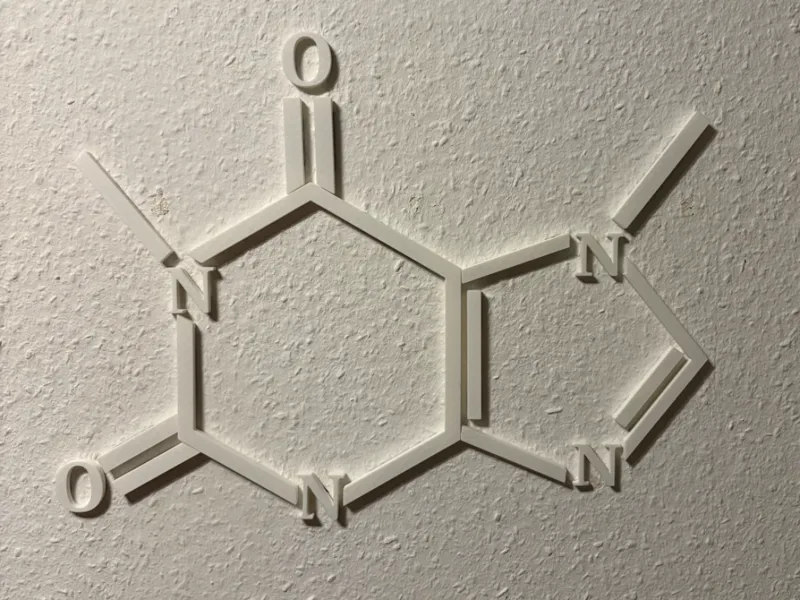 Caffeine molecule wallart for chemistry nerds