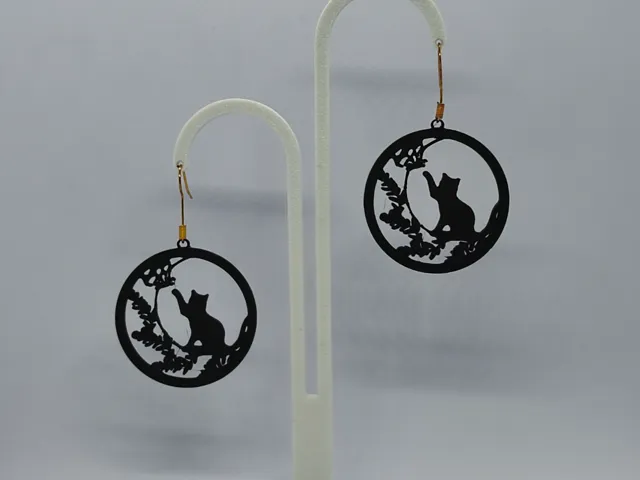 Pendientes Gato en la Luna