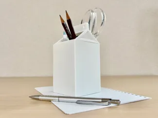 Milk Carton-Style Stationery Holder