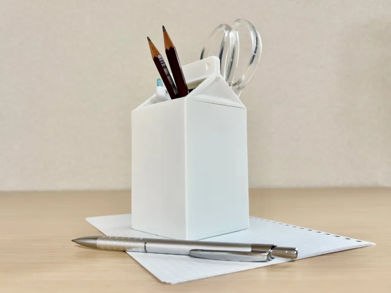 Milk Carton-Style Stationery Holder