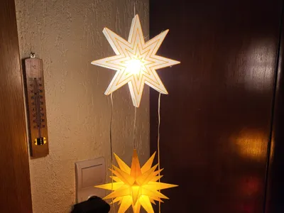 Christmas Star Holder with Clamp and Light