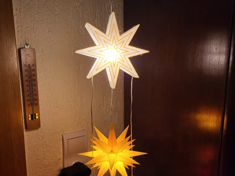Christmas Star Holder with Clamp and Light