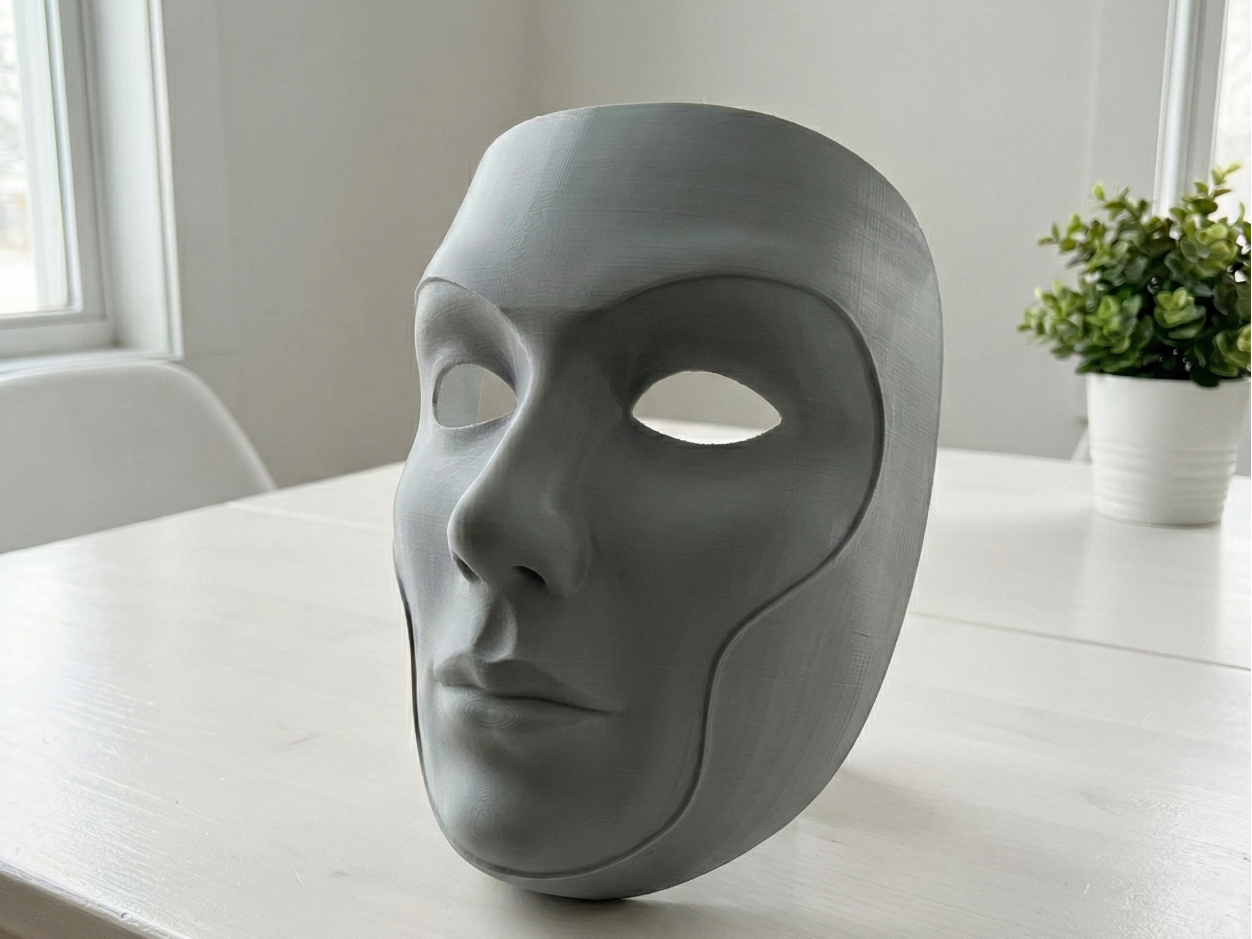 Minimalist Contour Face Mask - Cosplay & Decor