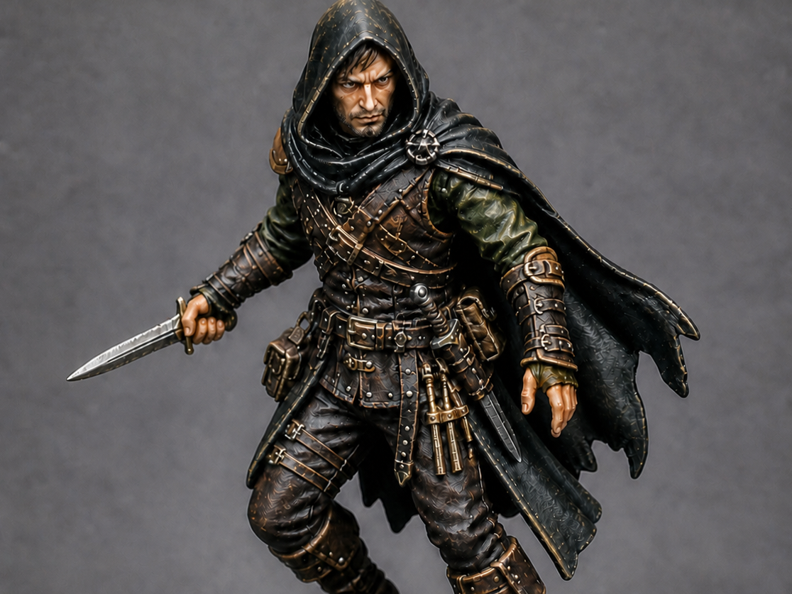 Male Human Rogue Miniature – D&D / Tabletop RPG