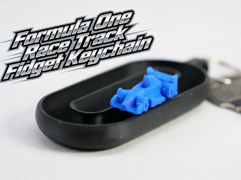 Formula One Race Track Fidget Keychain