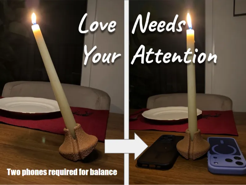 Phone Down Candle Holder