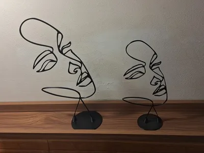 Line art Woman's face for A1 Mini - 2 Supports