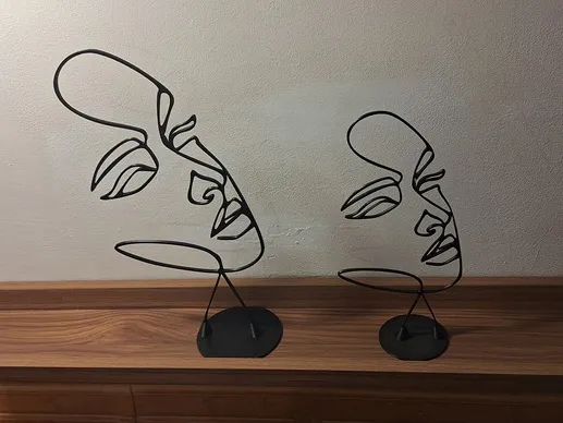 Lineart Visage de femme pour A1 Mini - 2 Supports