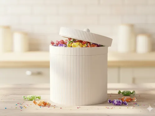 Large striped container