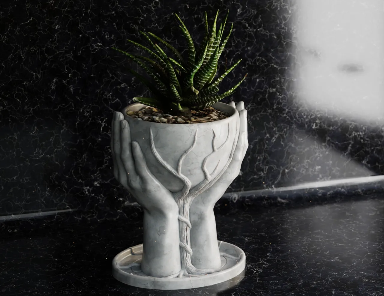 Hands Flower Pot view 4