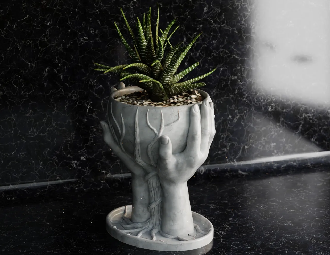 Hands Flower Pot view 3