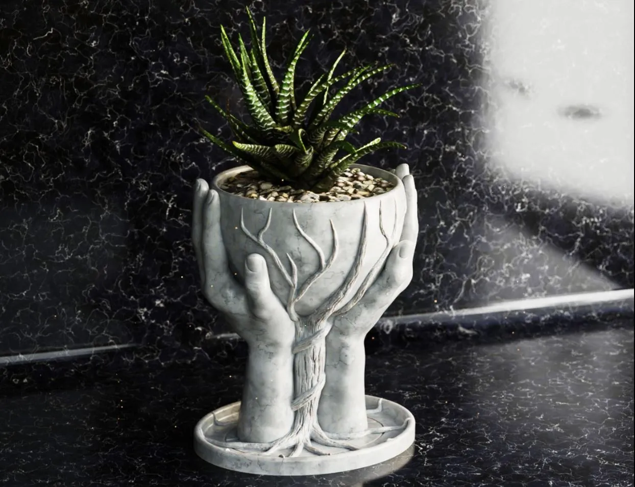 Hands Flower Pot view 2