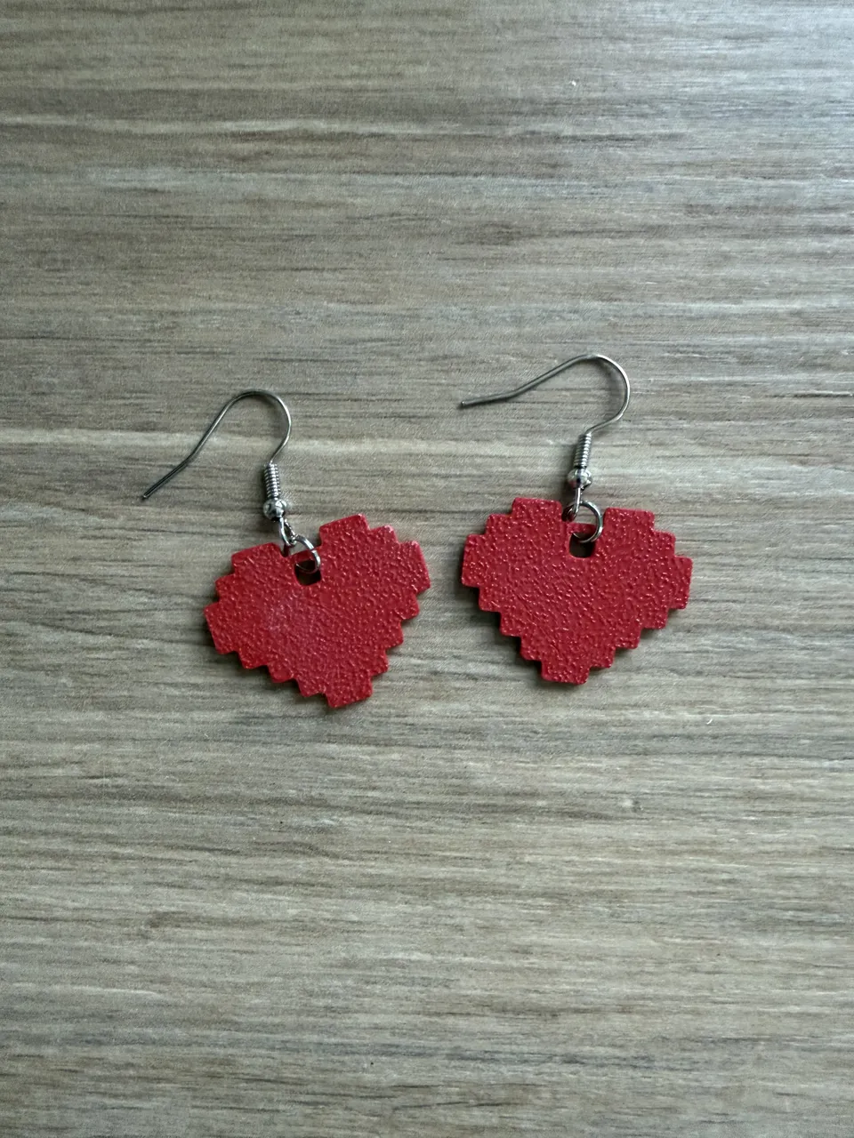 Boucles d'oreille coeur pixel view 2