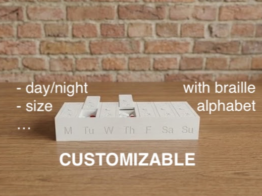 Customizable Weekly Pill Box