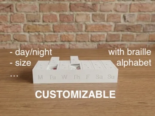 Customizable Weekly Pill Box