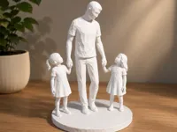 Father with Two Daughters