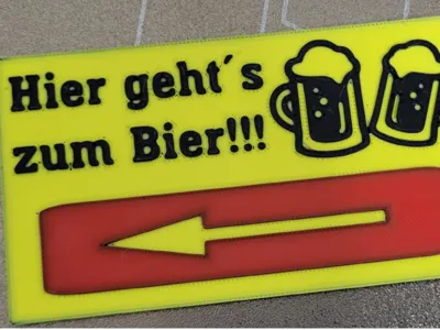 Here's the beer sign for the advertising board