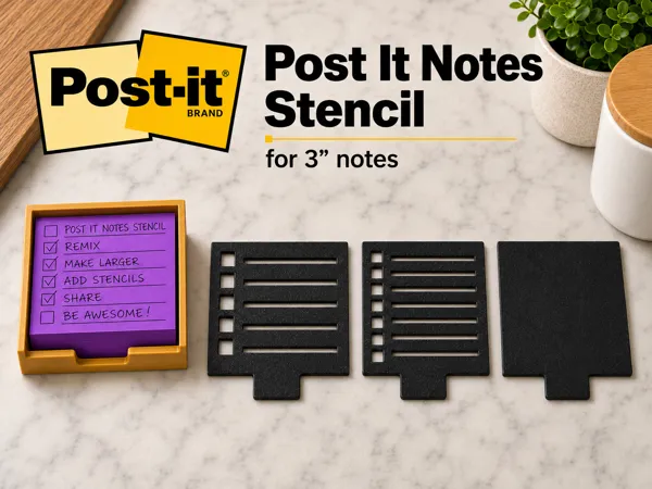 Support et pochoirs pour notes autocollantes