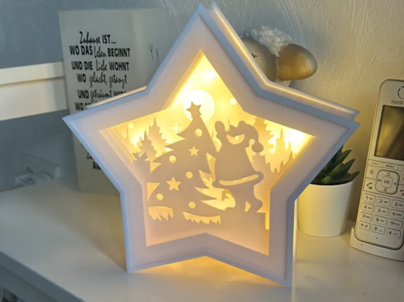 Schattenlampe Schattenbox Weihnachten LED