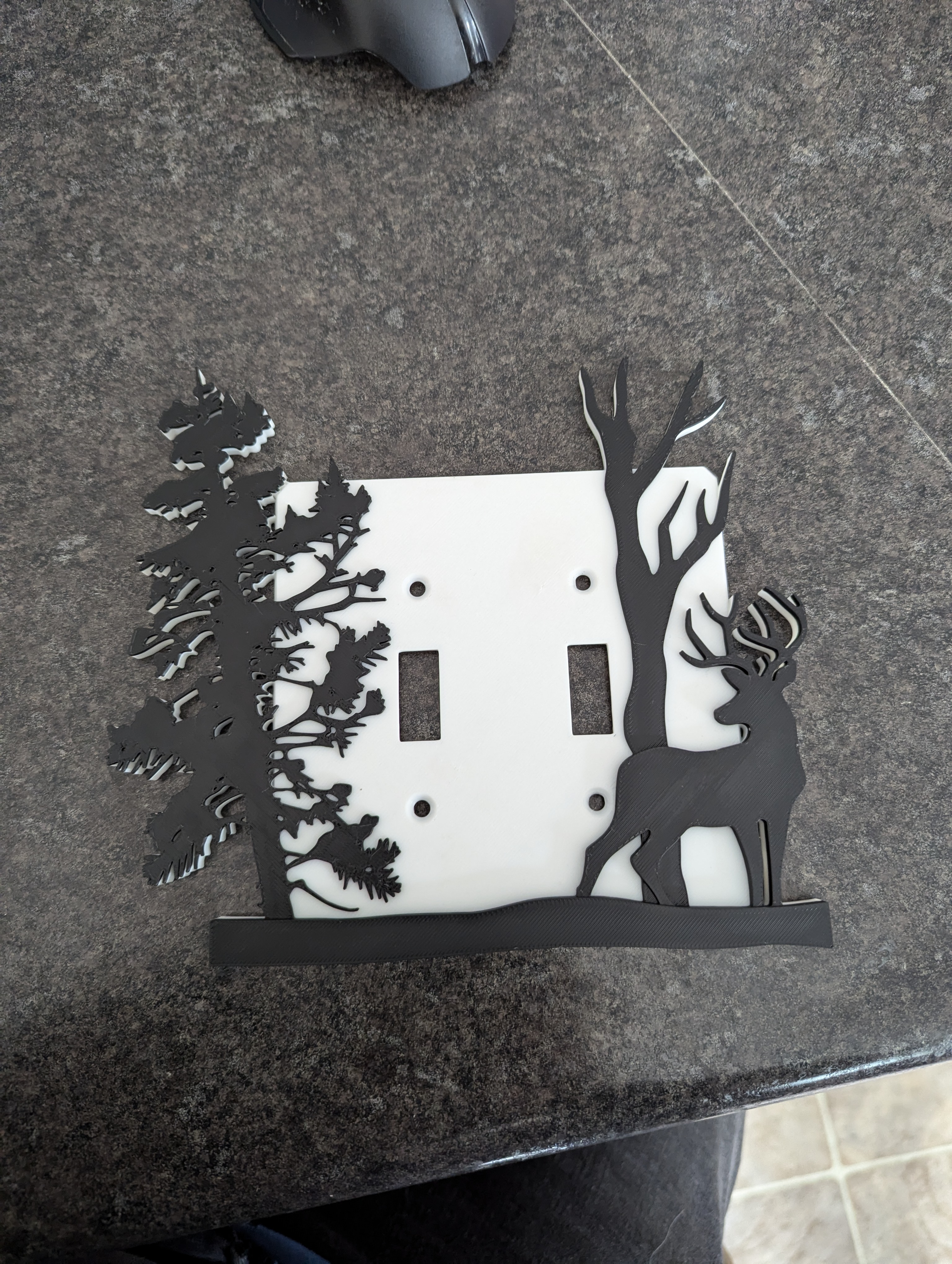 Miniatura 2 do modelo 3D Deer light switch cover double switch