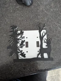 Cache-interrupteur double motif cerf — photo 3