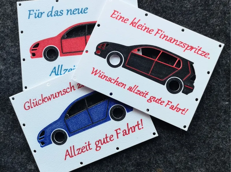 Geldgeschenk "Auto" (Text anpassbar)
