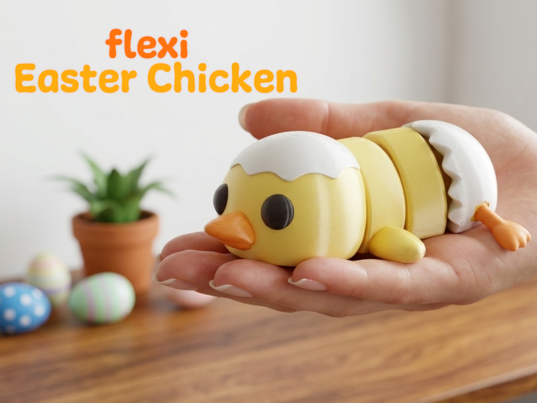 Flexi Articulated Easter Chicken (+Keychain)