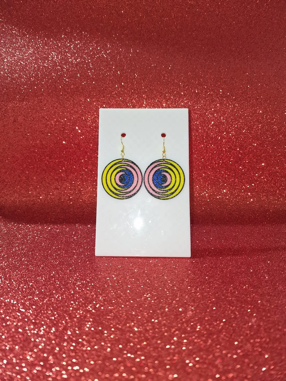 Color circle earrings view 2