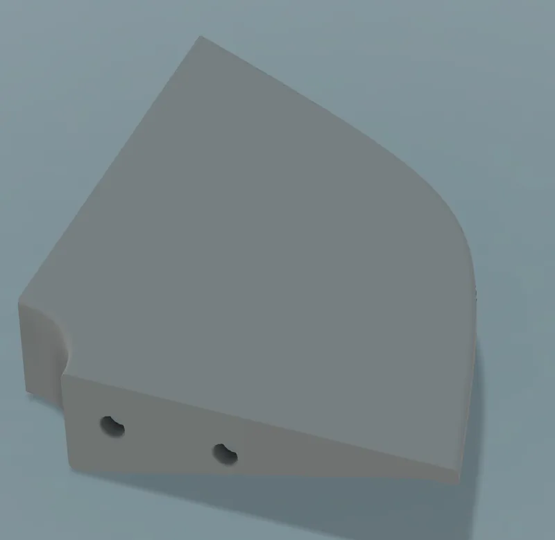 Small corner shelf with wire hole