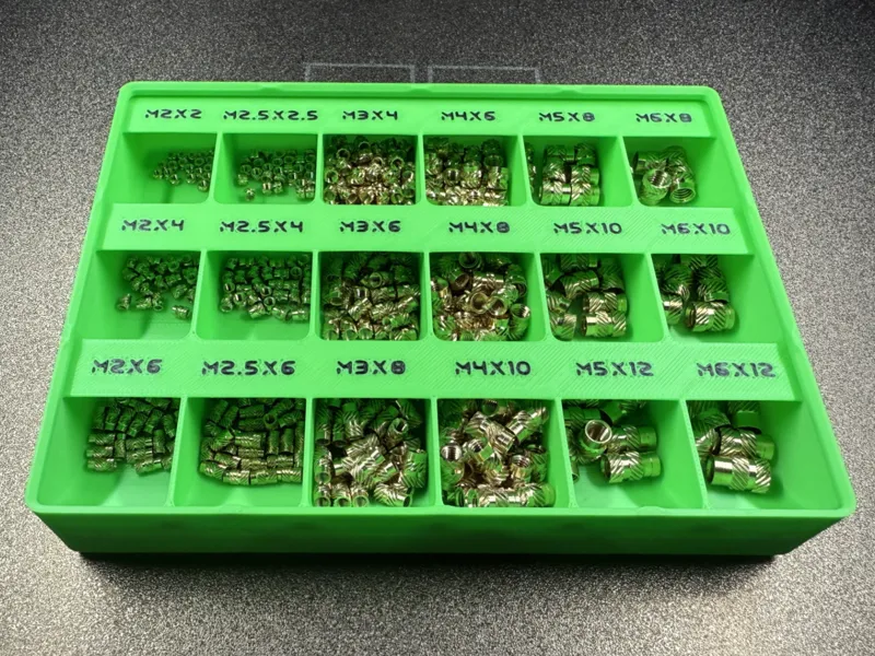Heat Set Nut Gridfinity Bin 3x4x4