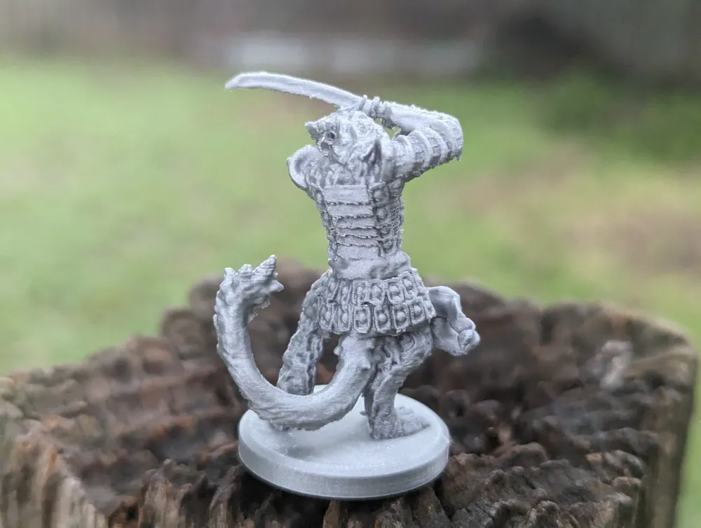 Werewolf Shifter Samurai dnd miniature 28mm by Darkwing MakerWorld
