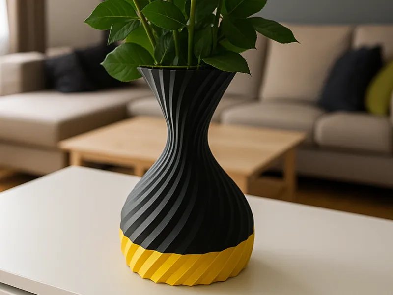 Elegante Spiral-Vase mit zweifarbigem Design
