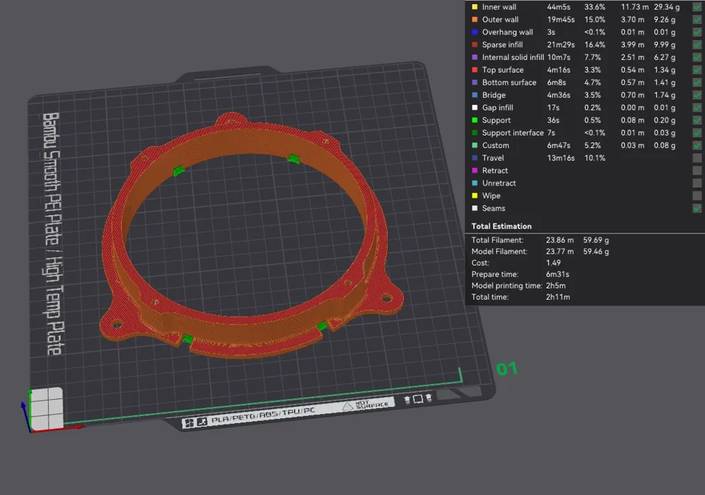 MG4 EV Front 6.5" speaker adapter by Rick269 MakerWorld
