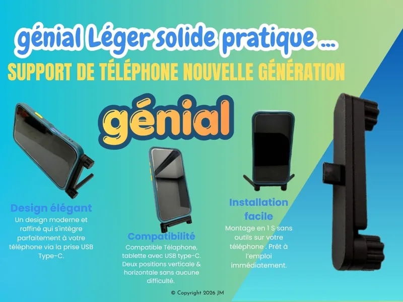 Support téléphone Léger et ultra pratique