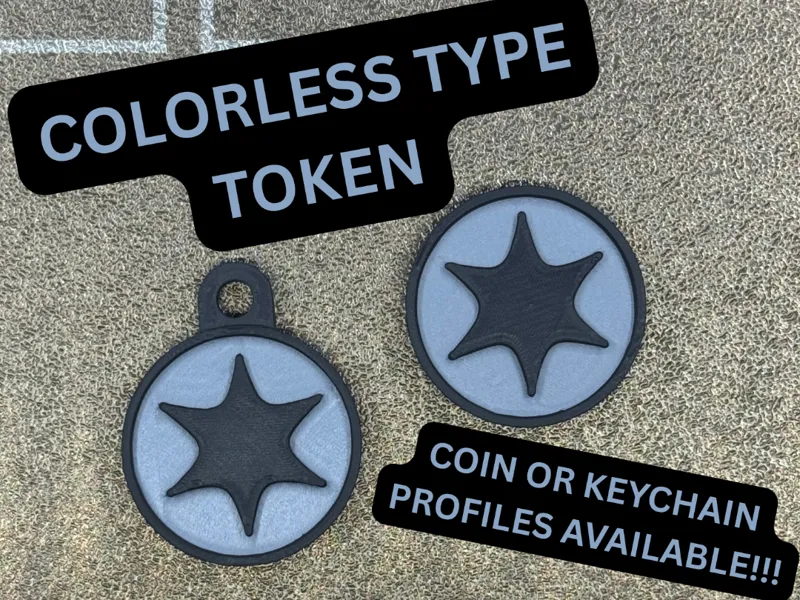 Pokemon Colorless Energy Token and Keychain